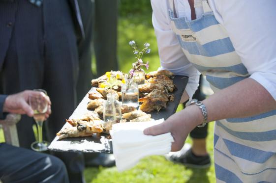 Serving canopes at an event